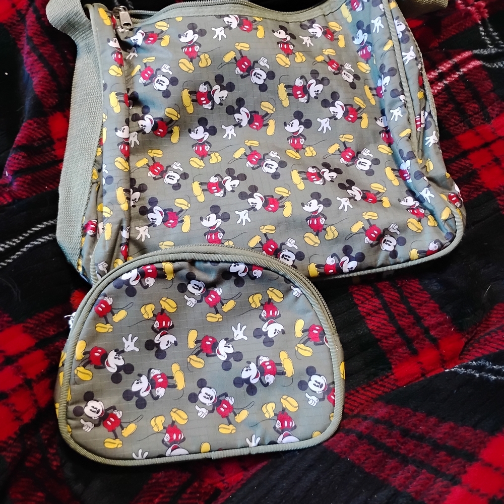 Disney Mickey Mouse Kids Backpack and Pouch - Olive